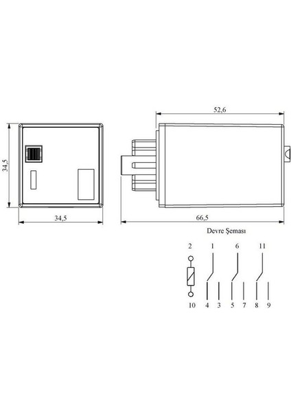 RE1P11AC012 Röle 3 Kontak 11 Pin 12 V Ac