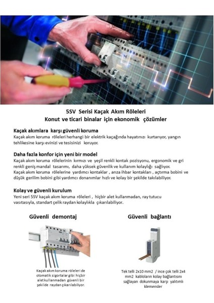 Siemens 5SV4342-0 25A 30MA 400V (3 Faz+Nötr) Kaçak Akım Koruma Rölesi