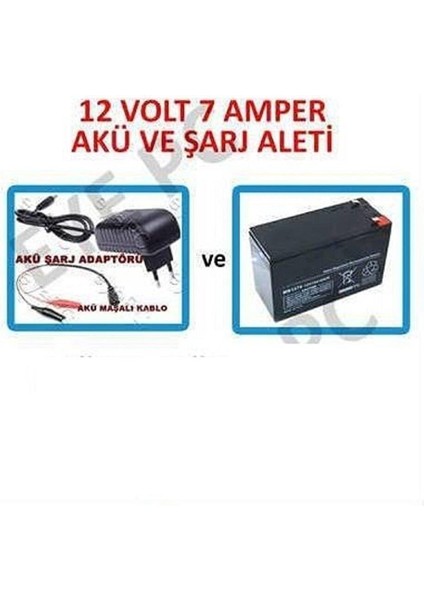 12 Volt Akülü Uzaktan Kumandalı Çocuk Arabası Için Akü ve Şarj Aleti 12V 7A