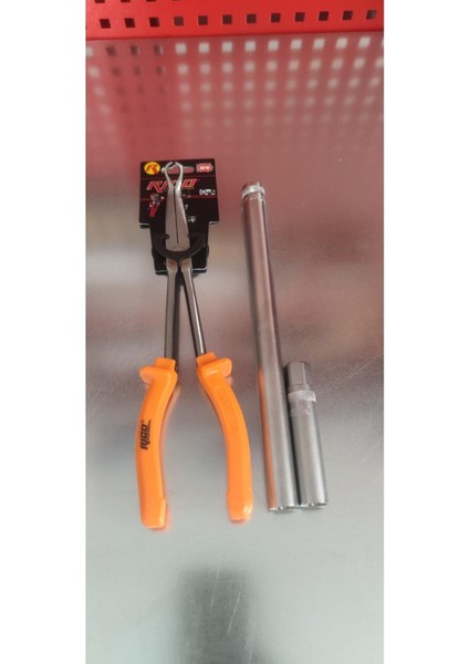 Marka Rico Buji Sökme Lokması 3/8 14 mm Buji Lokması Yıldız 9 cm ve 25 cm 12 Köşe Buji Pensesi