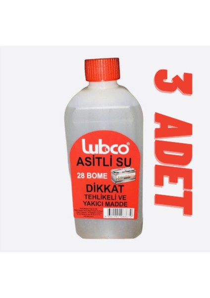 Lubco Asitli Su(Akü Asiti) 500ML 3 Adet Asitli Su(Akü Asiti) 3