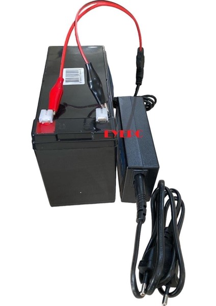 12 Volt 7 Amper Şarj Edilebilir Akü Pil + Şarj Cihazı Adaptör