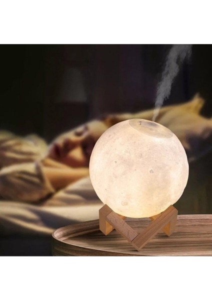 3d Dolunay Gece Lambasıhava Nemlendirici Buhar Makinası 880 Ml Su Hazneli modelleri