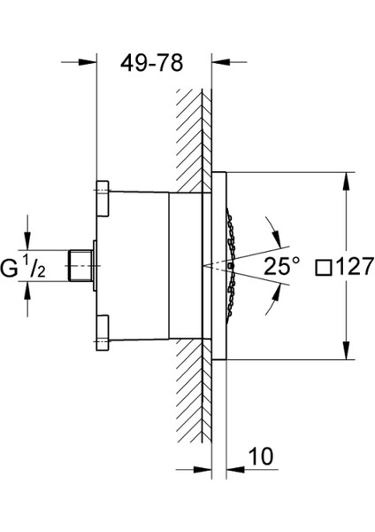 Rainshower F-Series 5" Yan Duş - 27251DL0 fiyatları