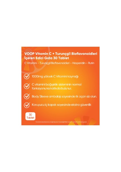 Vitamin C 1000 Mg 30 Tablet 3 Adet