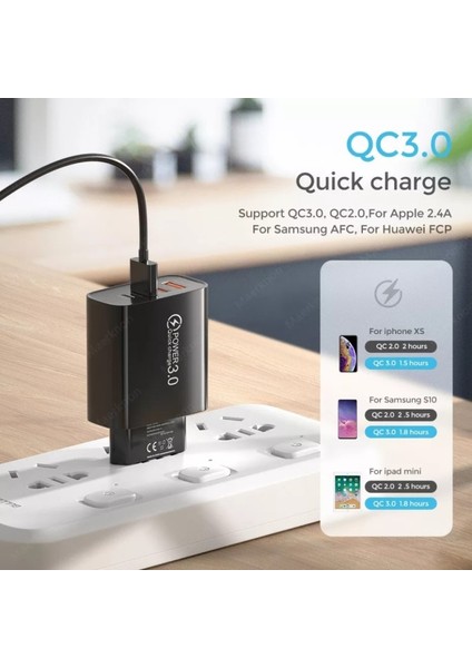 C6 Type-C+3 Usb Port Şarj Adaptörü + C6 Type-C To Type-C 5A/100W Şarj ve Data Kablosu -2mt