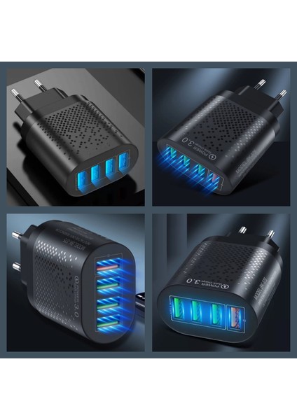 Z5 Çoklu Şarj Adaptörü + J8 Type-C 90 Derece 5A/100W Şarj Kablosu -2mt