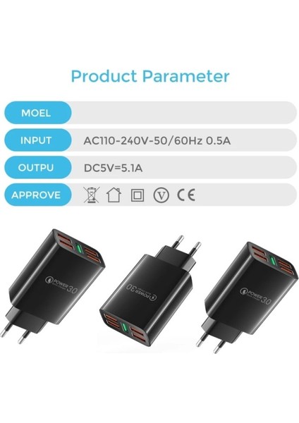 Z4 Universal Çoklu Şarj Adaptörü -5 Port