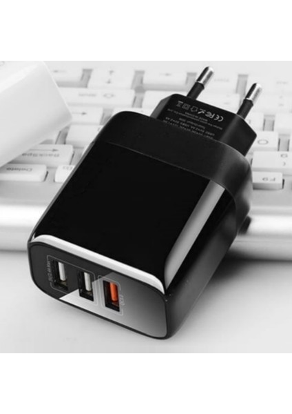 C7 (Type-C)+Micro Usb Girişli Şarj Adaptörü-36W + C1 Type-C To Type-C 5A/100W Şarj Kablosu -2mt