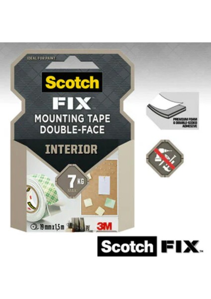 Scotch Fix 4496G Iç Mekan Güçlü Montaj Bandı 19 Mm*5 Metre