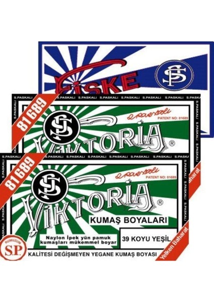 Kumaş Boyası Koyu Yeşil 2pk + Fiske Sabitleme 1pk