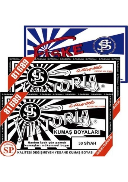 Boya Kumaş Boyası Siyah 2 Paket+Fiske Sabitleme 1paket