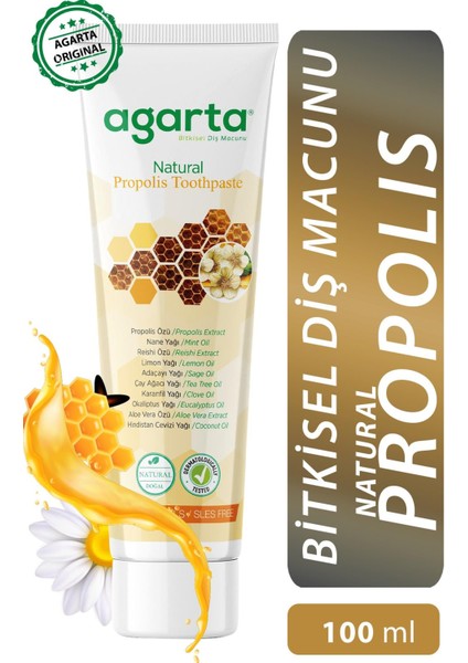 Doğal Propolis Naturel Diş Macunu 100 ML/130 gr x 2 Adet+20 ml Argan Krem