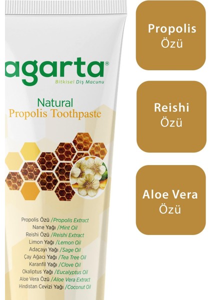 Doğal Propolis Naturel Diş Macunu 100 ML/130 gr x 2 Adet+20 ml Argan Krem