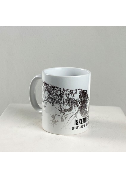 İskenderun Şehir Haritası Baskılı Porselen Kupa fiyatları