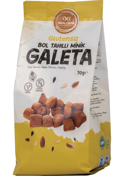 Glutensiz Bol Tahıllı Minik Galeta 70 gr