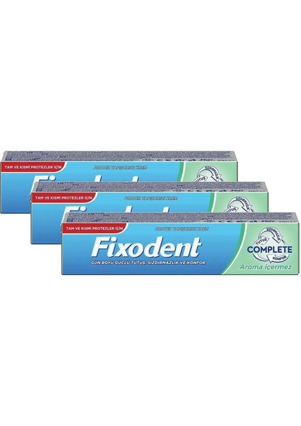 Complete Aroma Içermez Diş Protez Yapıştırıcı Krem 47GR x 3 Adet