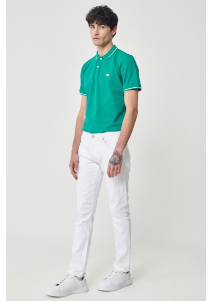 Luke Slim Fit Dar Kesim Normal Bel Beyaz Esnek Pantolon modelleri
