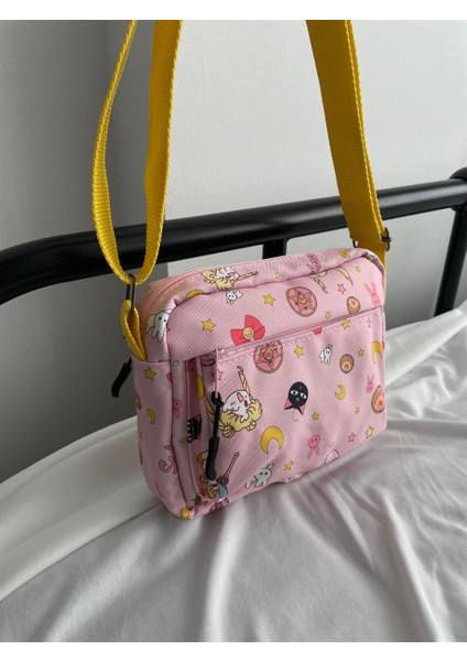 Planet Butik Sailor Moon 2 Bölmeli Crossbody Çanta