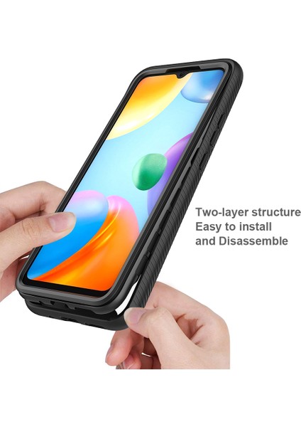Xiaomi Redmi 10C Için Hibrit Bumper Tam Koruma Telefon Kılıfı - Lacivert (Yurt Dışından)