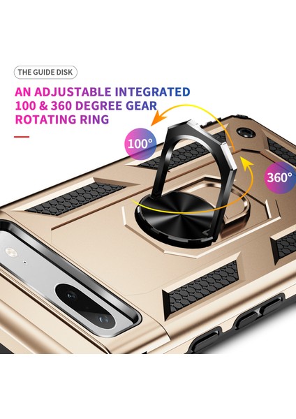 Google Pixel 7A Için Halka Tutuculu Çift Katmanlı Telefon Kılıfı - Altın (Yurt Dışından) indirimleri