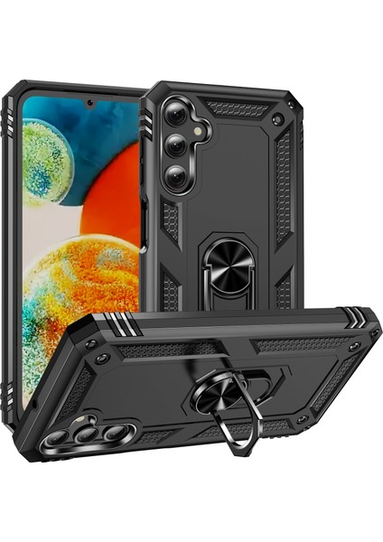 Samsung Galaxy A24 4g Için Halka Tutuculu Çift Katmanlı Telefon Kılıfı - Siyah (Yurt Dışından)