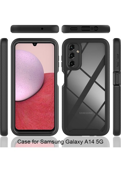 Samsung Galaxy A14 5g Için Hibrit Bumper Tam Koruma Telefon Kılıfı - Lacivert (Yurt Dışından)