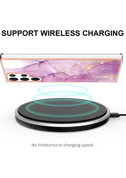 Samsung Galaxy S22 Ultra 5g Için Mermer Şık Desenli Tpu Tampon Telefon Kılıfı - Pembe (Yurt Dışından) modelleri