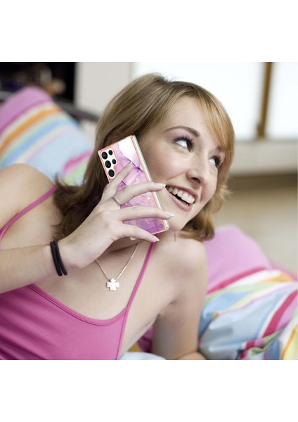 Samsung Galaxy S22 Ultra 5g Için Mermer Şık Desenli Tpu Tampon Telefon Kılıfı - Pembe (Yurt Dışından) indirimleri