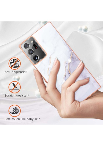 Samsung Galaxy Note 20 Ultra Için Mermer Şık Desenli Tpu Tampon Telefon Kılıfı - Beyaz (Yurt Dışından) fiyatları