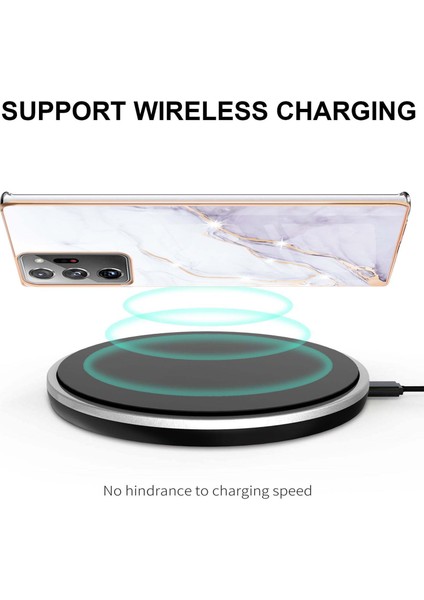 Samsung Galaxy Note 20 Ultra Için Mermer Şık Desenli Tpu Tampon Telefon Kılıfı - Beyaz (Yurt Dışından) modelleri