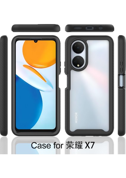 Huawei Honor X7 Için Dahili Ekran Koruyucu Tam Gövde Koruma Telefon Kılıfı - Siyah (Yurt Dışından)