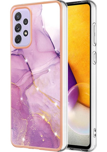 Samsung Galaxy A73 5g Için Mermer Şık Desenli Tpu Tampon Telefon Kılıfı - Pembe (Yurt Dışından)