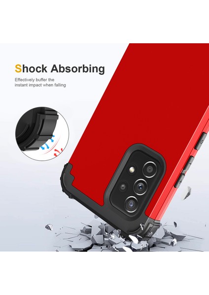 Samsung Galaxy A53 5g Için Yumuşak Silikon Sert Pc Tampon Telefon Kılıfı - Kırmızı (Yurt Dışından) indirimleri