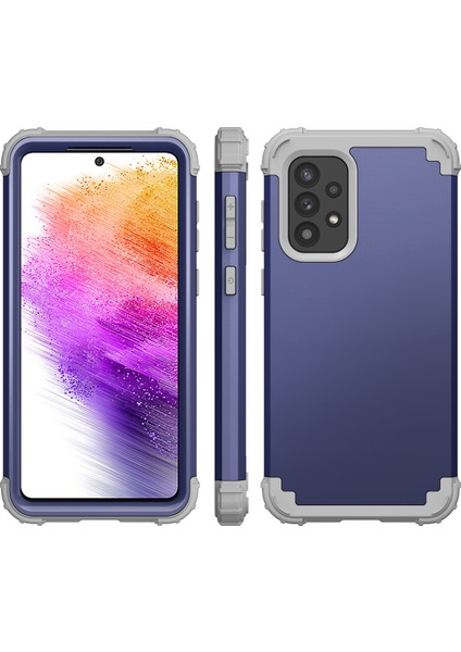 Samsung Galaxy A73 5g Için Yumuşak Silikon Sert Pc Tampon Telefon Kılıfı - Lacivert (Yurt Dışından) fiyatları
