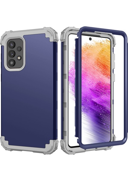 Samsung Galaxy A73 5g Için Yumuşak Silikon Sert Pc Tampon Telefon Kılıfı - Lacivert (Yurt Dışından) modelleri