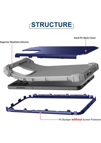 Samsung Galaxy A73 5g Için Yumuşak Silikon Sert Pc Tampon Telefon Kılıfı - Lacivert (Yurt Dışından) fırsatları