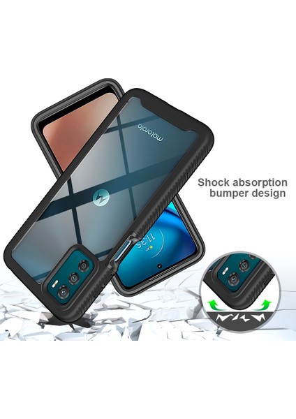 Motorola Moto G42 Için Hibrit Bumper Tam Koruma Telefon Kılıfı - Siyah (Yurt Dışından) fırsatları