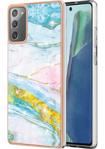 Samsung Galaxy Note 20 Için Mermer Şık Desenli Tpu Tampon Telefon Kılıfı - Altın (Yurt Dışından)