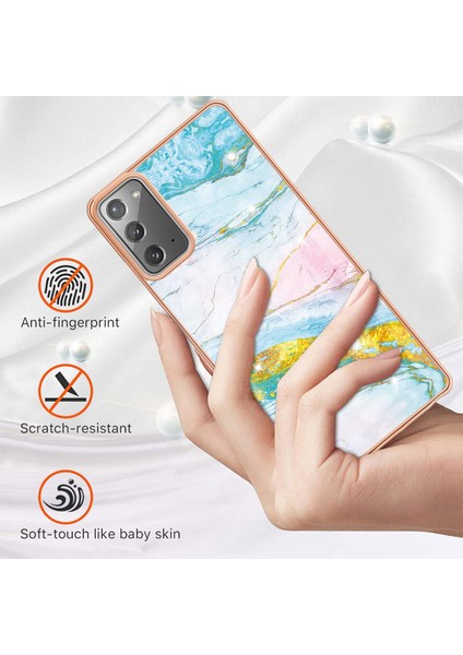 Samsung Galaxy Note 20 Için Mermer Şık Desenli Tpu Tampon Telefon Kılıfı - Altın (Yurt Dışından)