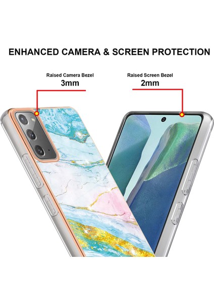 Samsung Galaxy Note 20 Için Mermer Şık Desenli Tpu Tampon Telefon Kılıfı - Altın (Yurt Dışından)
