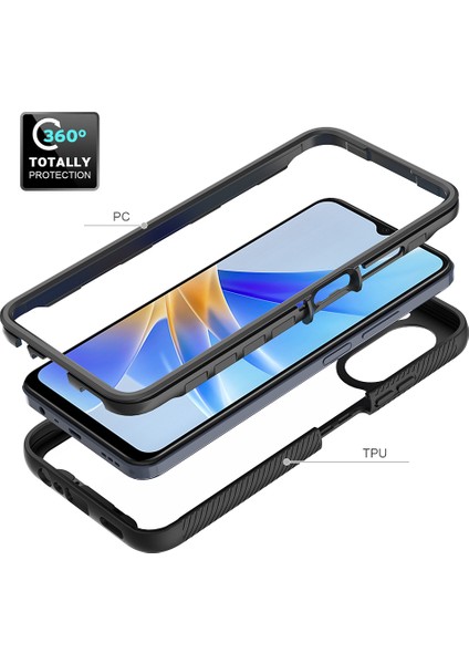 Oppo A17 Için Dahili Ekran Koruyucu Tam Gövde Koruma Telefon Kılıfı - Siyah (Yurt Dışından) fiyatları
