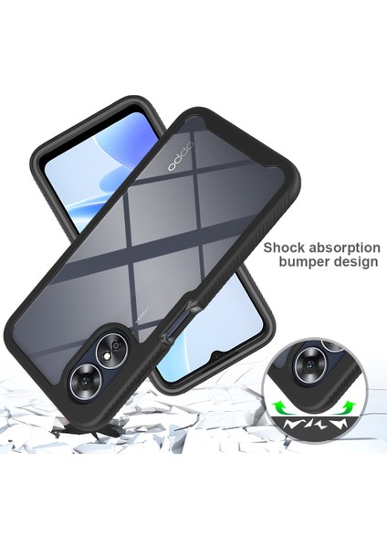 Oppo A17 Için Dahili Ekran Koruyucu Tam Gövde Koruma Telefon Kılıfı - Siyah (Yurt Dışından) fırsatları