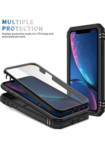 iPhone Xr Için Kayar Lens Koruyucu Halka Standlı Telefon Kılıfı - Siyah (Yurt Dışından) modelleri