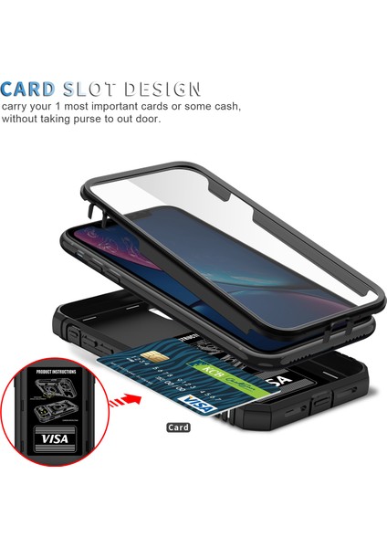 iPhone Xr Için Kayar Lens Koruyucu Halka Standlı Telefon Kılıfı - Siyah (Yurt Dışından) fırsatları