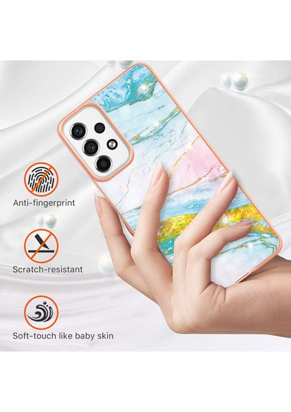 Samsung Galaxy A53 5g Için Mermer Şık Desenli Tpu Tampon Telefon Kılıfı - Altın (Yurt Dışından) fiyatları