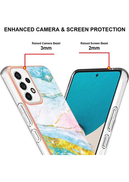 Samsung Galaxy A53 5g Için Mermer Şık Desenli Tpu Tampon Telefon Kılıfı - Altın (Yurt Dışından) fırsatları