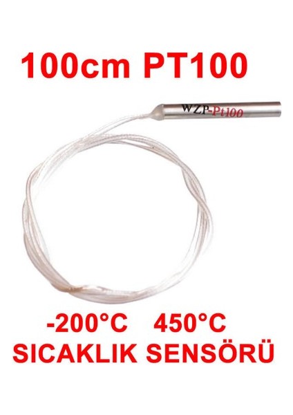 Roba PT100 Sıcaklık Sensörü 100CM Su Geçirmez -20C To 450C