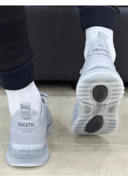 Erkek Spor, Jel Taban, Nefes Alabilen Anorak Gövde, Gri Sneaker, Spor Ayakkabı