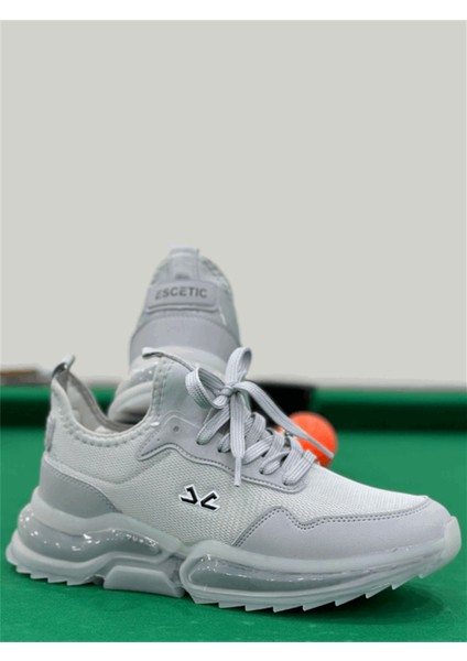Erkek Spor, Jel Taban, Nefes Alabilen Anorak Gövde, Gri Sneaker, Spor Ayakkabı